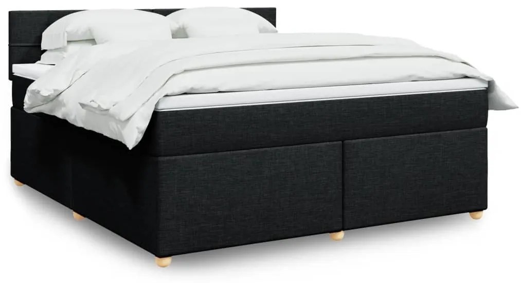 ΚΡΕΒΑΤΙ BOXSPRING ΜΕ ΣΤΡΩΜΑ ΜΑΥΡΟ 180X200 ΕΚ. ΥΦΑΣΜΑΤΙΝΟ 3286761