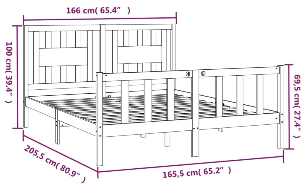 ΠΛΑΙΣΙΟ ΚΡΕΒΑΤΙΟΥ ΜΕ ΚΕΦΑΛΑΡΙ ΛΕΥΚΟ 160X200 ΕΚ. ΑΠΟ ΜΑΣΙΦ ΠΕΥΚΟ 3188177