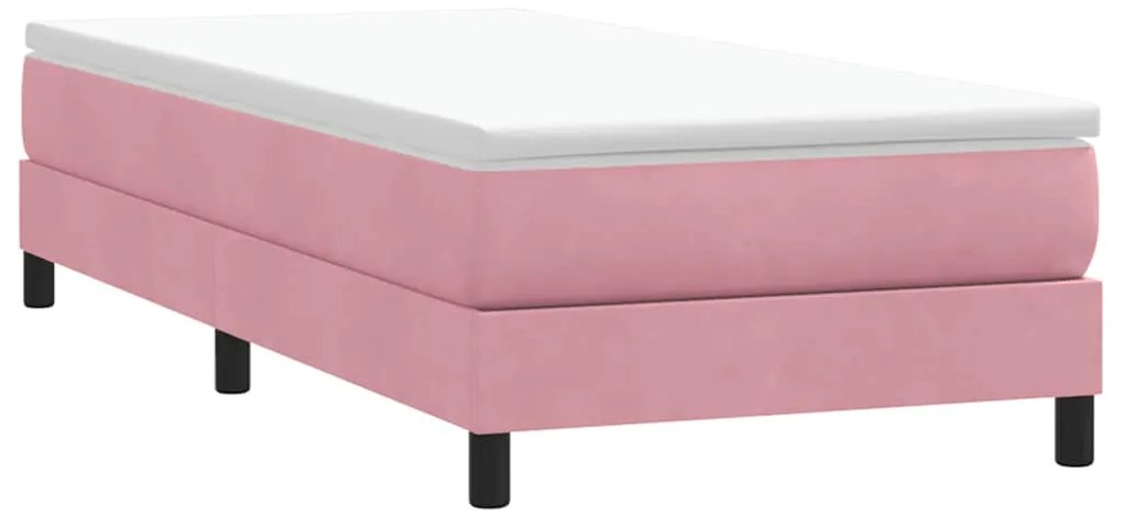 vidaXL Κρεβάτι Boxspring χωρίς Στρώμα Ροζ 80x220 εκ. Βελούδινο