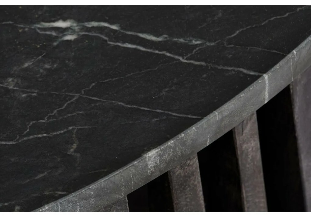 Βοηθητικό Τραπέζι DKD Home Decor Μαύρο Μάρμαρο 90 x 90 x 45 cm Ξύλο από Μάνγκο