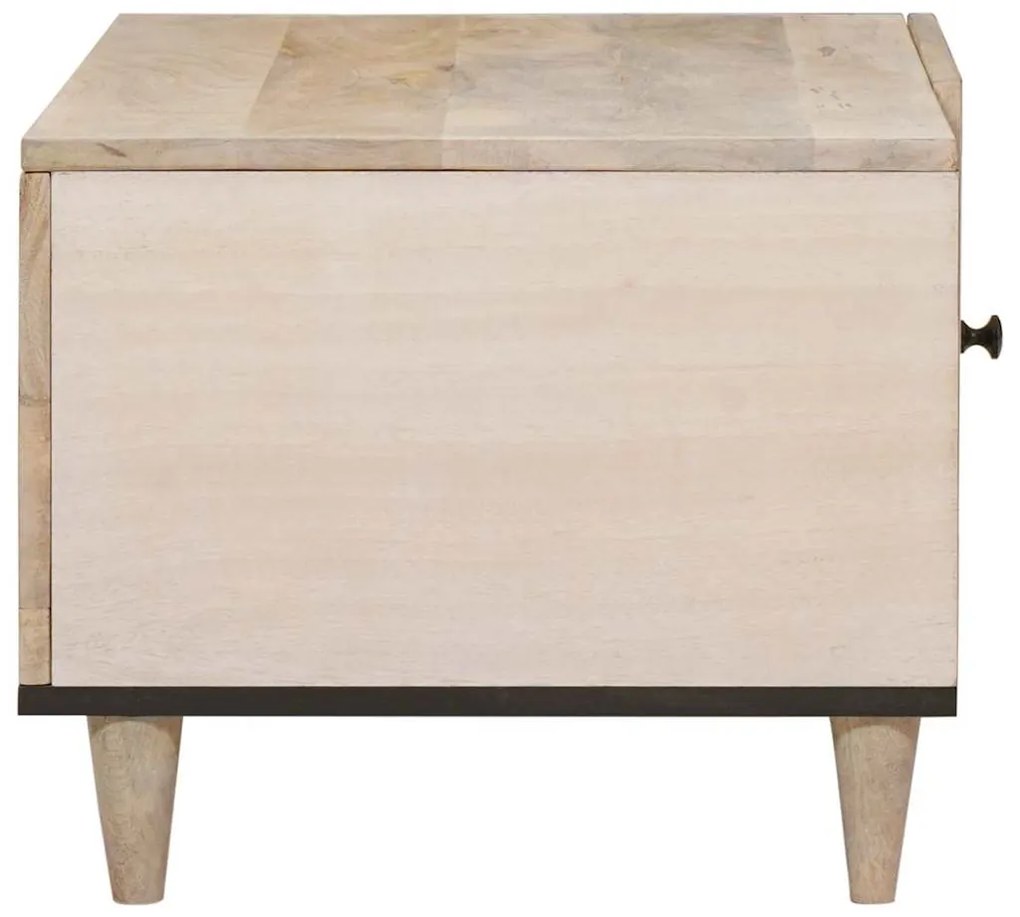 vidaXL Τραπεζάκι σαλονιού Μπεζ 80 x 50 x 40 cm Μασίφ ξύλο μάνγκο