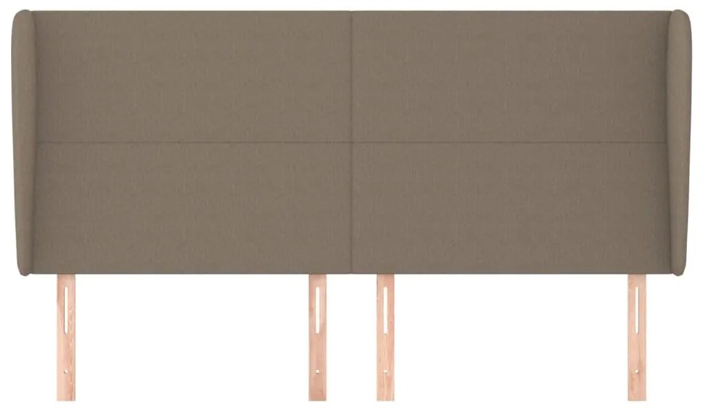 Κεφαλάρι με Πτερύγια Taupe 163x23x118/128 εκ. Υφασμάτινο - Μπεζ-Γκρι