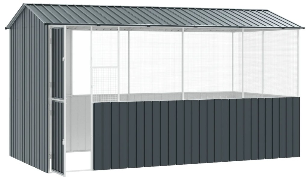 vidaXL Κλουβί Πουλιών  Ανθρακί 215 x 78 x 200 εκ, Γαλβανισμένος Χάλυβας.