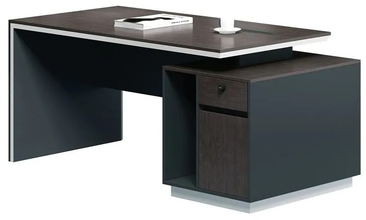 WOODWELL ADVANCE Γραφείο Σκούρο Καρυδί - Sky Grey 180x80x75cm ΕΟ823