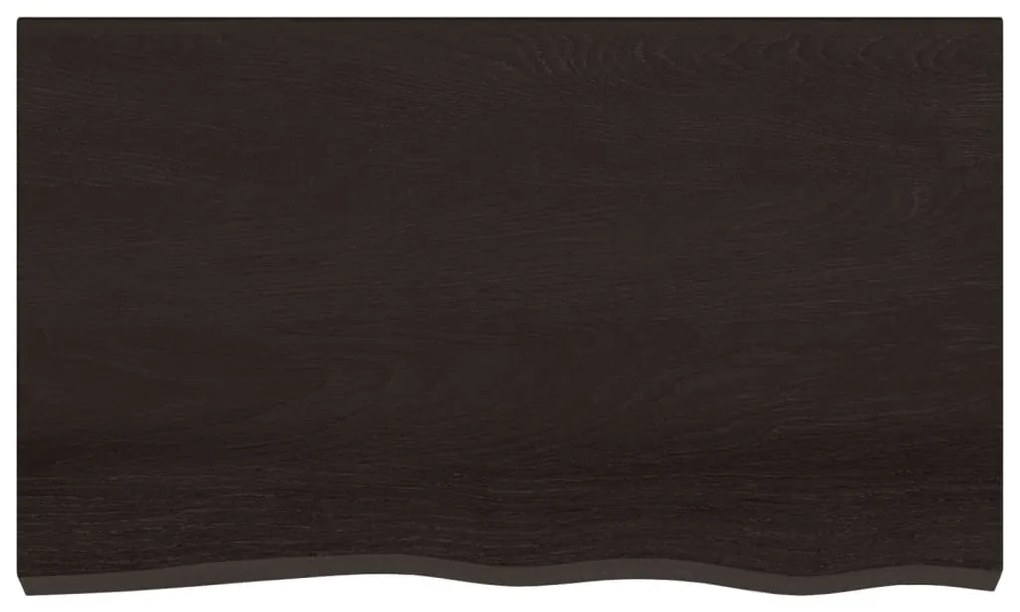 vidaXL Επιφάνεια Τραπεζιού Σκούρο Καφέ 100x60x(2-4)εκ Επεξ. Μασίφ Δρυς