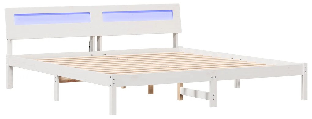 vidaXL Σκελετός Κρεβατιού Λευκό 180 x 200 cm Συμπαγές ξύλο πεύκου