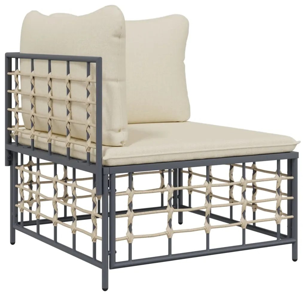 vidaXL Σαλόνι Κήπου Σετ 8 Τεμαχίων Ανθρακί Συνθετικό Ρατάν &amp; Μαξιλάρια