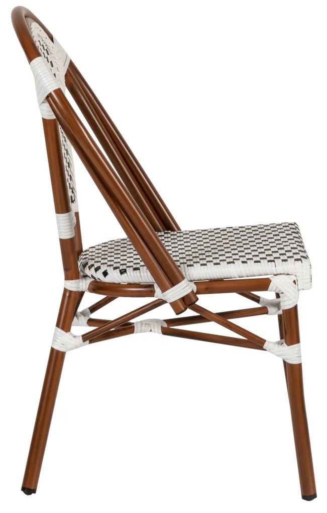 Καρέκλα Κήπου MUTARAZI Λευκό/Μαύρο Αλουμίνιο/Rattan 50x57x85cm - 14840060 - 14840060