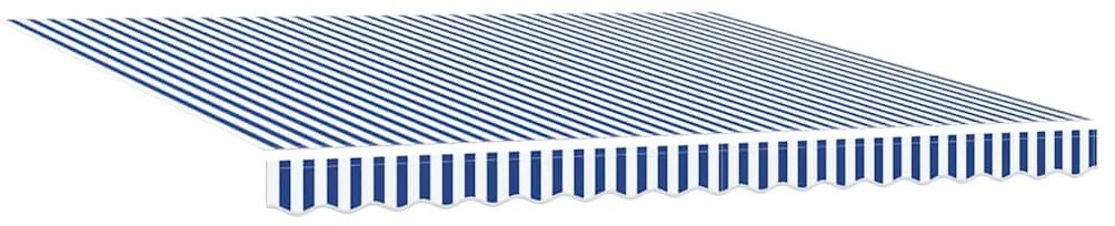 vidaXL Τέντα Πτυσσόμενη Μπλε και Λευκή 4 x 3 μ. Ύφασμα και Αλουμίνιο