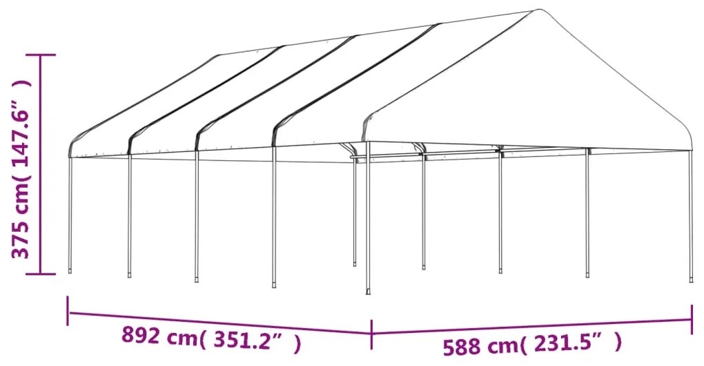 ΚΙΟΣΚΙ ΜΕ ΤΕΝΤΑ ΛΕΥΚΟ 8,92 X 5,88 X 3,75 Μ. ΑΠΟ ΠΟΛΥΑΙΘΥΛΕΝΙΟ 3155520