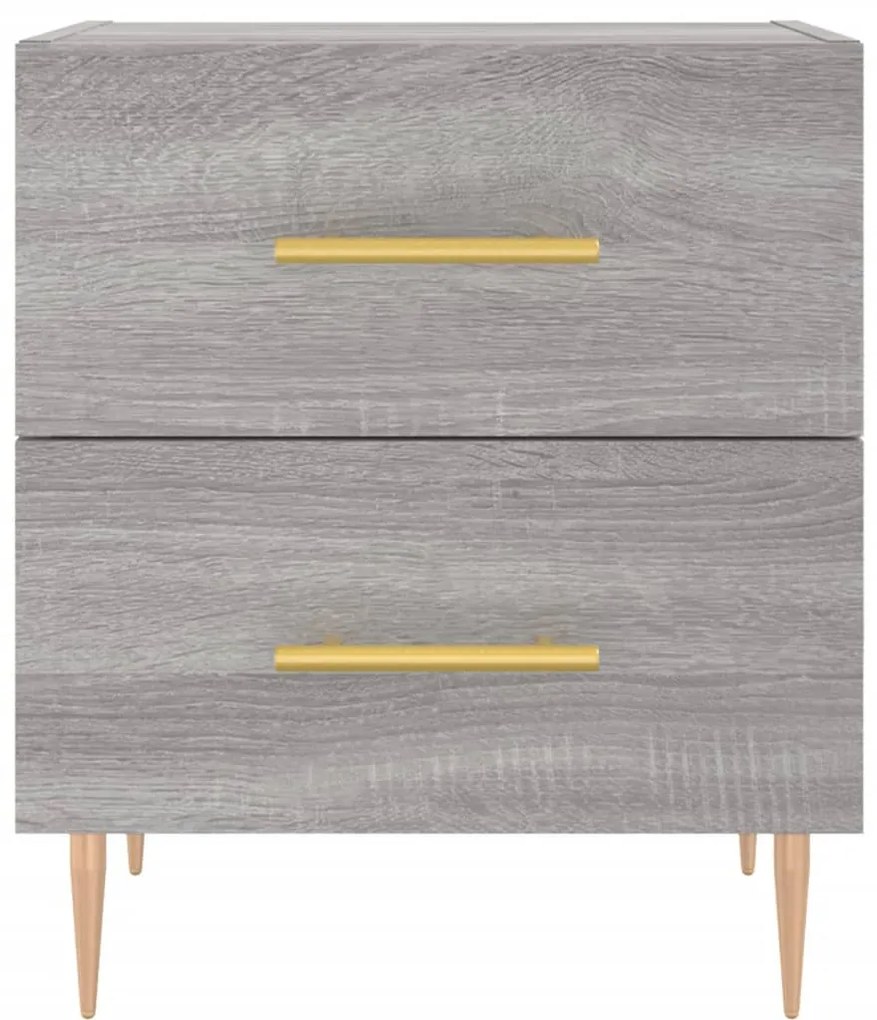 vidaXL Κομοδίνα 2 τεμ. Γκρι Sonoma 40 x 35 x 47,5 εκ. Επεξεργ. Ξύλο