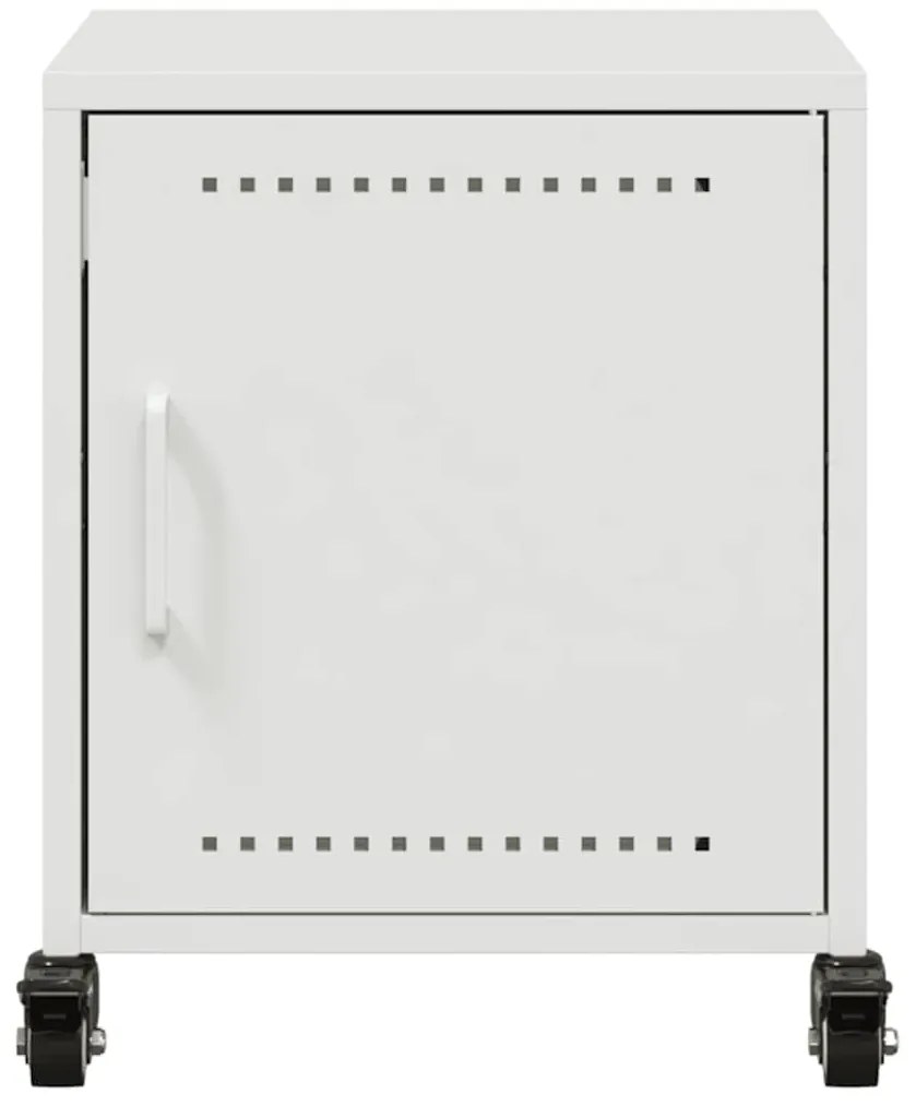 vidaXL Κομοδίνα 2 τεμ. Λευκό 36x39x43,5 εκ. από Χάλυβα
