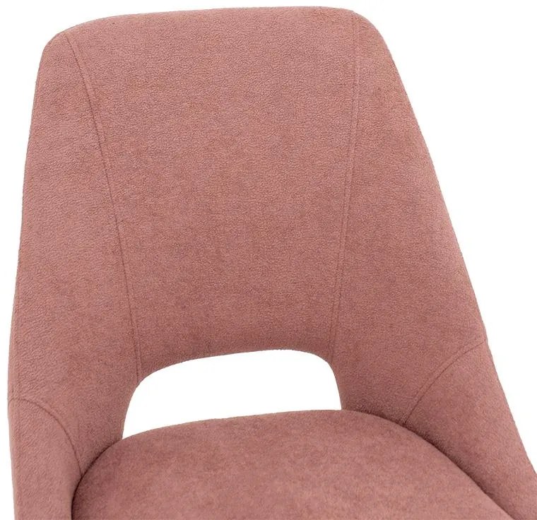 Καρέκλα Initiate ύφασμα μπουκλέ σάπιο μήλο-πόδι μαύρο 2αδα 48x57x85 εκ.