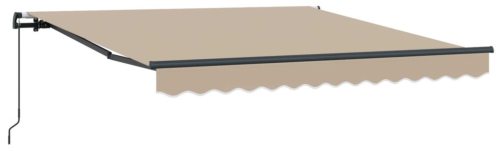 vidaXL Χειροκίνητη Ανασυρόμενη Τέντα Μπεζ 350x250 εκ