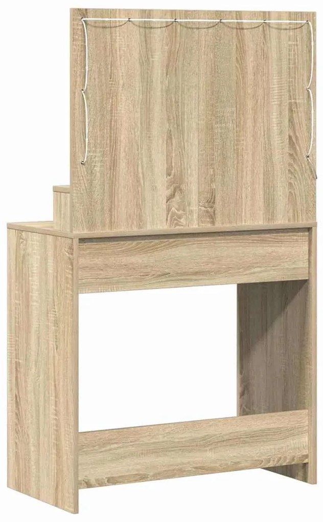 vidaXL Τραπέζι Μακιγιάζ με ράφι Sonoma Δρυς 79 x 41 x 135 cm