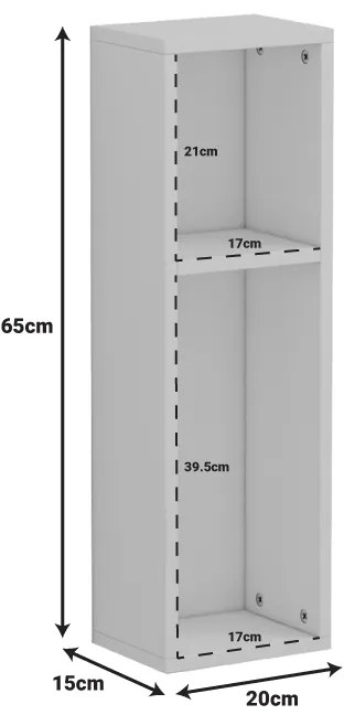 Επιδαπέδια Ραφιέρα Racks pakoworld σε λευκή απόχρωση 20x15x65εκ - 230-000044