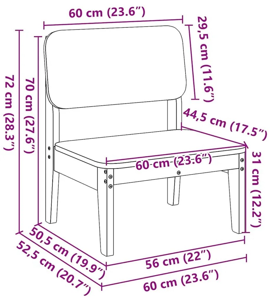 Καρέκλες κήπου 2 τεμάχια Κερί καφέ 60x52,5x72 cm - Καφέ