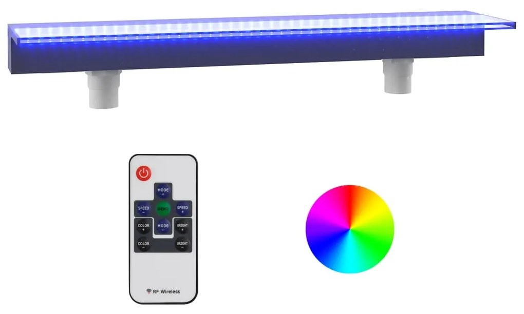 vidaXL Σιντριβάνι Καταρράκτης Πισίνας με RGB LED 108 εκ. Ακρυλικό