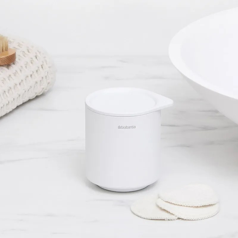 Κουτί αξεσουάρ μπάνιου Brabantia MindSet Mineral 1005687, Αντιολισθητική βάση, Ορυκτό φινίρισμα, Λευκό