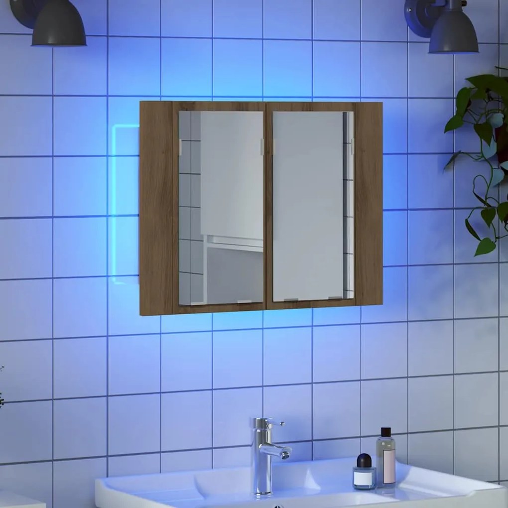 vidaXL Καθρέφτης Ντουλάπι Αρτισιανή Δρυς 60x12x45 εκ. Επεξ. Ξύλο