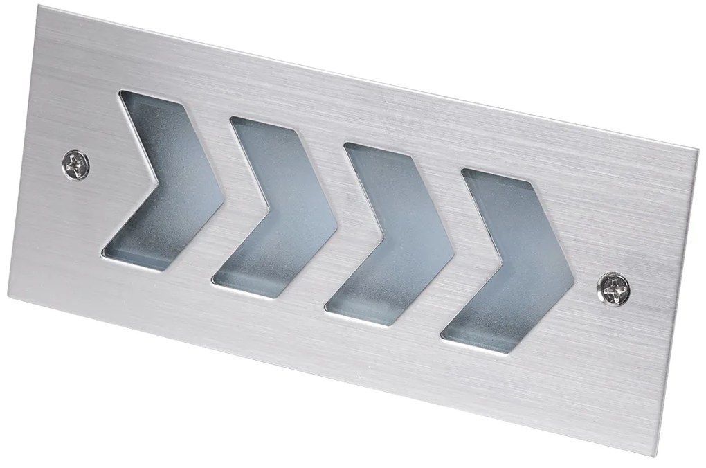 GloboStar WALLLIGHT-ARINA 90670 Χωνευτό Φωτιστικό Τοίχου LED 6W 660lm 120° DC 24V Αδιάβροχο IP67 Μ17 x Π7 x Υ5.5cm Θερμό Λευκό 3000K - Ανοξείδωτο Ατσάλι - 3 Years Warranty - 90670