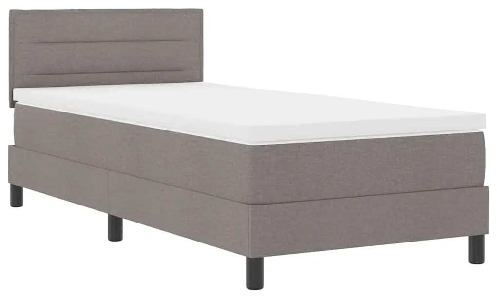 vidaXL Κρεβάτι box spring με στρώμα με στρώμα Taupe 80 x 200 cm ύφασμα