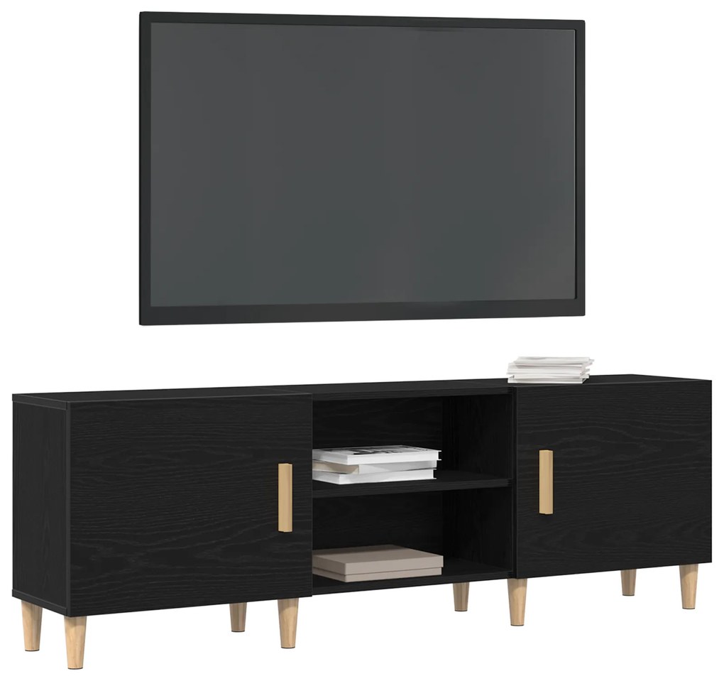 vidaXL Βάση τηλεόρασης - Μαύρη Δρυς, 150x30x50 εκ, Κατασκευασμένο από Επεξεργασμένο Ξύλο