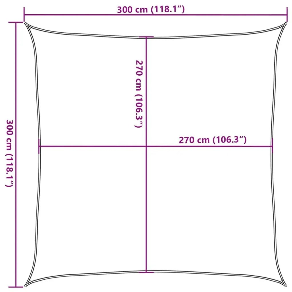 Πανί Σκίασης Καφέ 3 x 3 μ. από HDPE 160 γρ./μ² - Καφέ