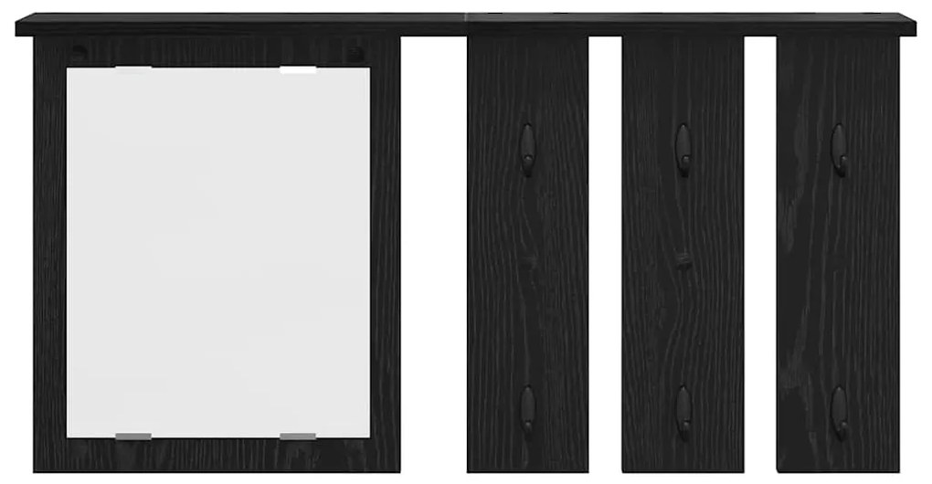 vidaXL Τοίχου Κρεμάστρα Μαύρη δρυς 85 x 10 x 45 εκ. Επεξεργασμένο ξύλο