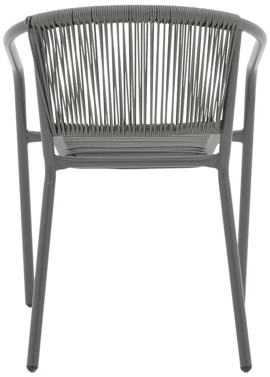 Καρέκλα Lindaria στοιβαζόμενη μέταλλο-pe rattan ανθρακί 54x63x74 εκ. 54x63x74 εκ.