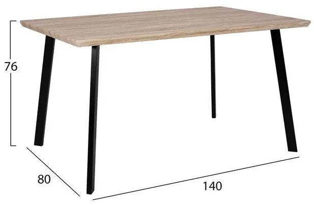 Σετ τραπεζαρίας C10347 5τμχ με Τραπέζι SONAMA 140x80x76εκ. και Καρέκλες VEGAS Μαύρες