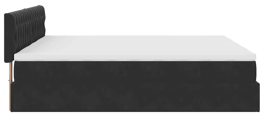 Οθωμανικό κρεβάτι με στρώματα Μαύρο 180x200cm Velvet 3312094