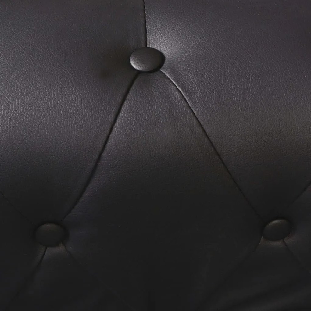vidaXL Γωνιακός Καναπές Chesterfield 5 Θέσεων Μαύρος από Συνθετικό Δέρμα