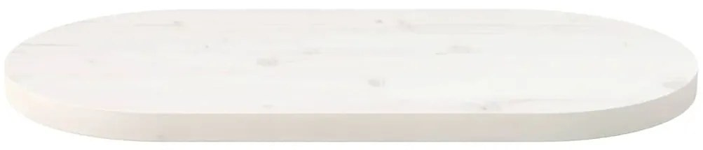 vidaXL Επιφάνεια Τραπεζιού Οβάλ Λευκή 70x35x2,5 εκ. Μασίφ Ξύλο Πεύκου