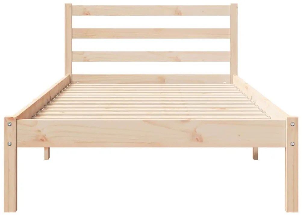 vidaXL Κρεβάτι με κεφαλάρι Καφέ 210 x 90 cm Μασίφ ξύλο πεύκου