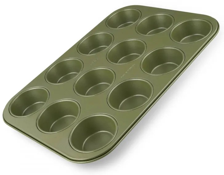 Φόρμα για μάφιν 12 τεμαχίων Zenker 7456, 7 cm, ILAG Maximizing Green επίστρωση, Μέχρι 180C, Πράσινο