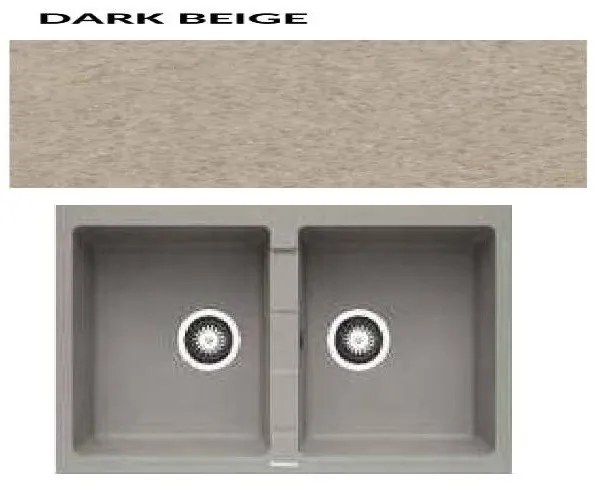 Pyramis Pyragranite Essential Sparta PLUS 2B DARK BEIGE Ένθετος Νεροχύτης 78x50cm 070200801