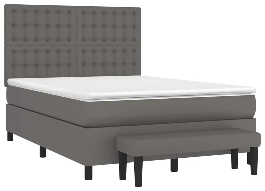 ΚΡΕΒΑΤΙ BOXSPRING ΜΕ ΣΤΡΩΜΑ ΓΚΡΙ 140X200ΕΚ. ΑΠΟ ΣΥΝΘΕΤΙΚΟ ΔΕΡΜΑ 3137669