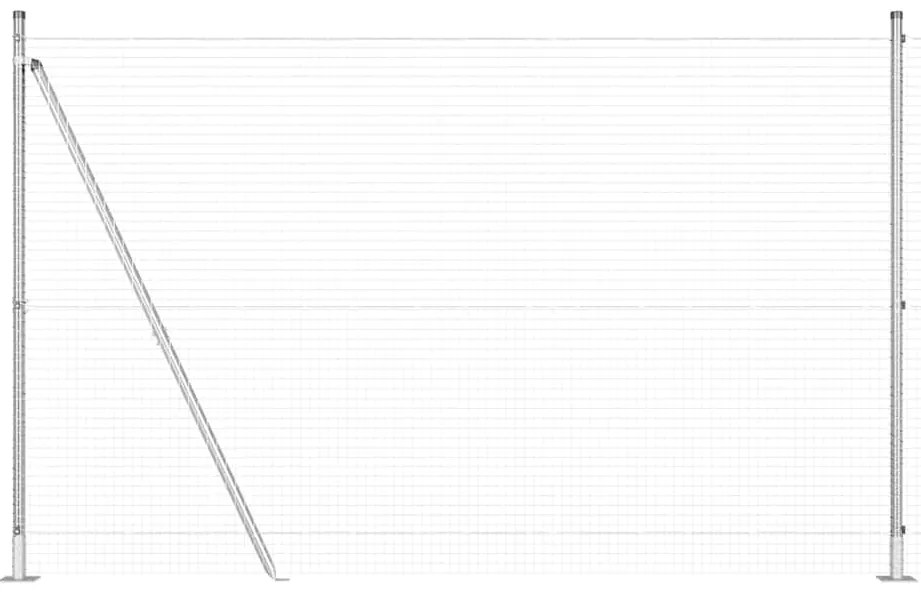 vidaXL Φράχτης με Στήλες. Ασημί 1.4 x 50 m Ατσάλι