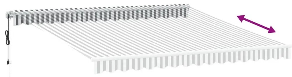 vidaXL Τέντα Πτυσσόμενη Αυτόματη με LED Ανθρακί / Λευκή 400x300 εκ.