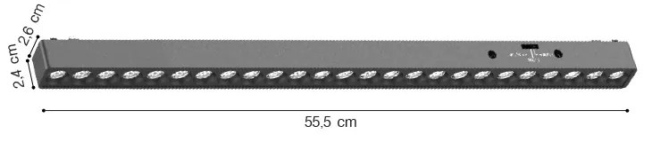 Φωτιστικό LED 25W 3CCT για Ultra-Thin μαγνητική ράγα σε μαύρη απόχρωση D:55,5X2,6X2,4cm (TMU0030-Black)