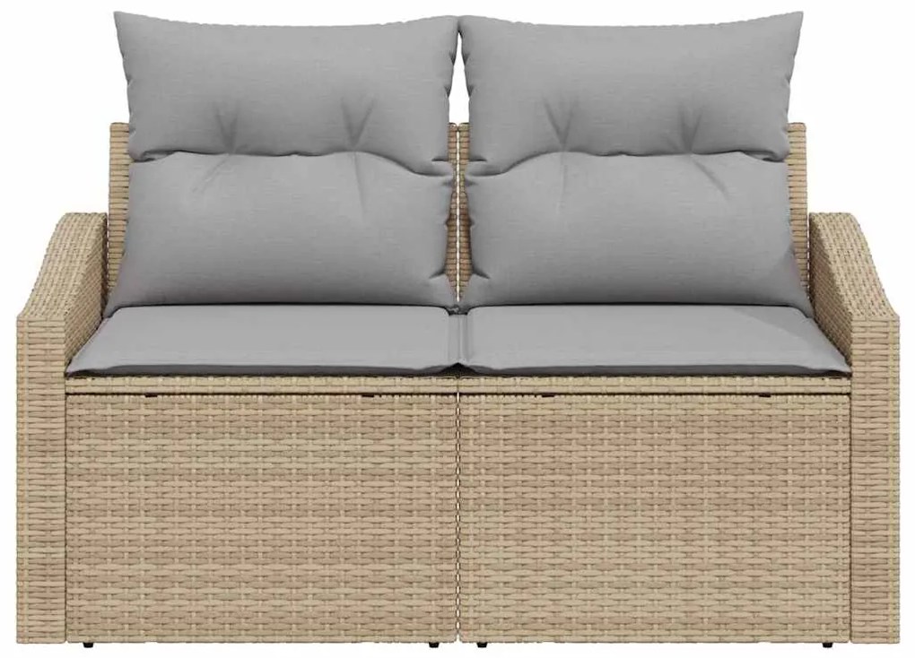 vidaXL Καναπές Κήπου με μαξιλάρι Μπεζ 123 x 62 x 69εκ συνθετικό ρατάν