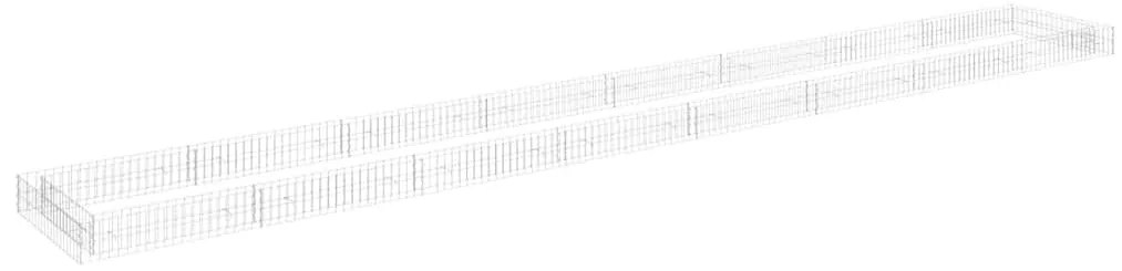 vidaXL Συρματοκιβώτιο-Γλάστρα Υπερυψωμένη 800x100x20 εκ. Γαλβ. Χάλυβας