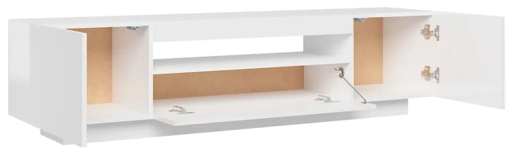 Έπιπλο Τηλεόρασης με LED Γυαλιστερό Άσπρο 160x35x40 εκ. - Λευκό
