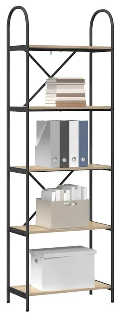 vidaXL Ράφι Βιβλίων Sonoma Δρυς 60 x 30 x 183 εκ Επεξεργασμένο ξύλο