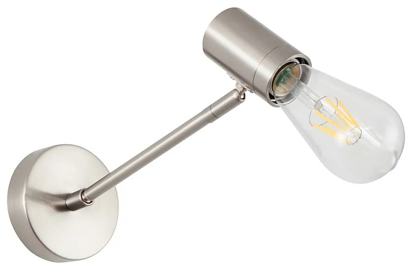Απλίκα Τοίχου Homelighting Adept Tube 77-8275 Nickel Matt