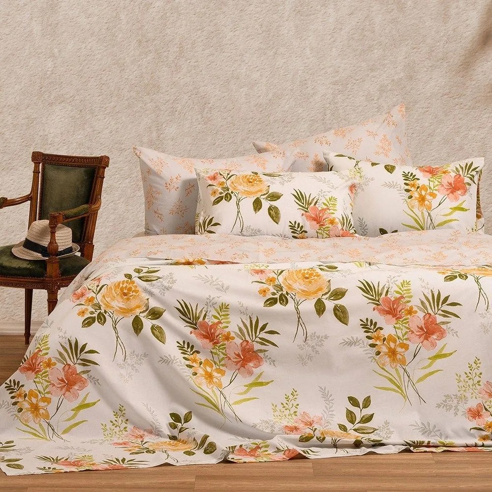 Σεντόνια Sylvie Με Λάστιχο (Σετ 3τμχ) Peach Melinen Μονό 100x232cm Βαμβάκι-Πολυέστερ