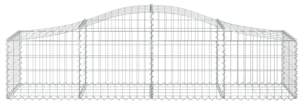 Συρματοκιβώτια Τοξωτά 40 τεμ. 200x50x40/60 εκ. Γαλβαν. Ατσάλι - Ασήμι