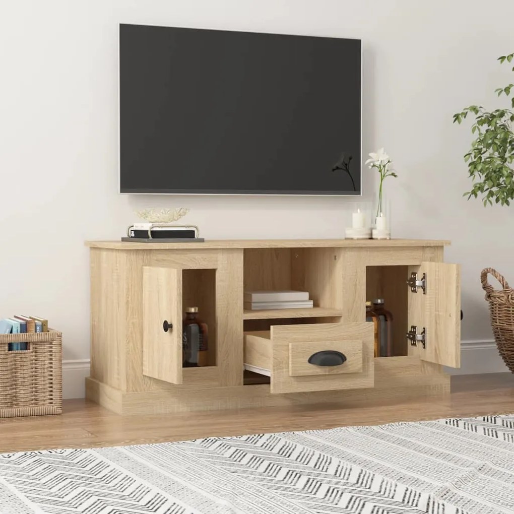 vidaXL Έπιπλο Τηλεόρασης Sonoma Δρυς 100x35,5x45 εκ. Επεξ. Ξύλο