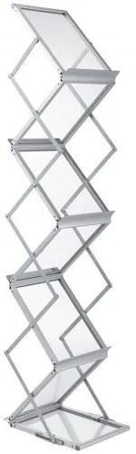 VEVOR Literature Rack, 6 Pockets, Pop up Aluminum Magazine Rack, Lightweight Catalog Holder Stand w/ Carrying Bag for Living Room, Hotel, Trade Show, Exhibition, Office